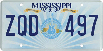 MS license plate ZQD497
