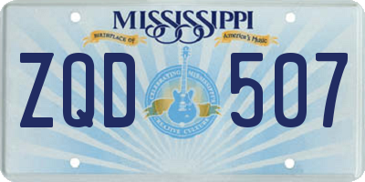 MS license plate ZQD507