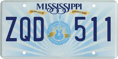 MS license plate ZQD511