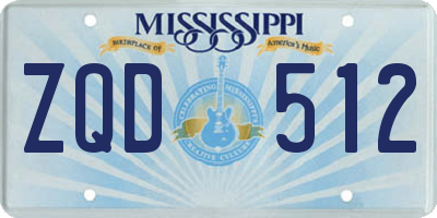 MS license plate ZQD512