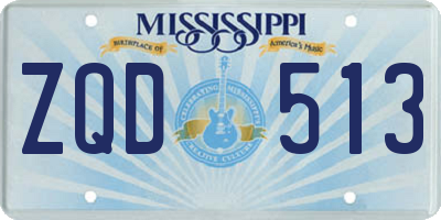 MS license plate ZQD513
