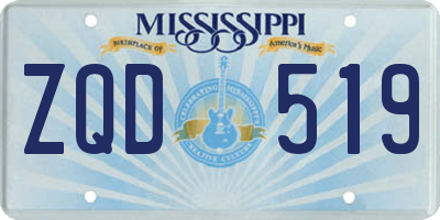 MS license plate ZQD519