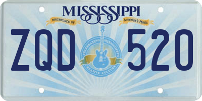 MS license plate ZQD520