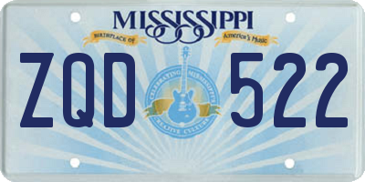 MS license plate ZQD522