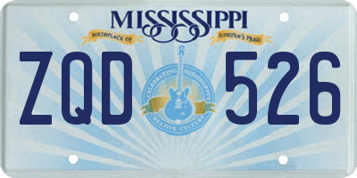 MS license plate ZQD526
