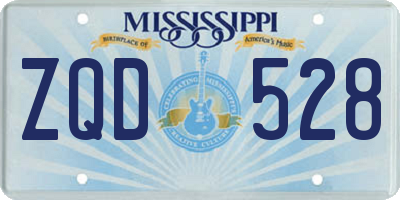 MS license plate ZQD528