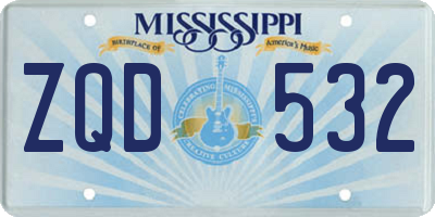 MS license plate ZQD532