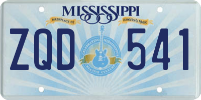 MS license plate ZQD541
