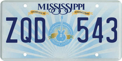 MS license plate ZQD543