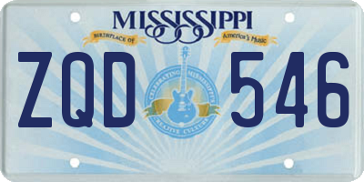 MS license plate ZQD546