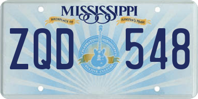 MS license plate ZQD548