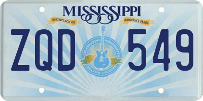 MS license plate ZQD549