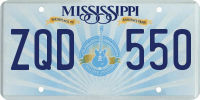 MS license plate ZQD550