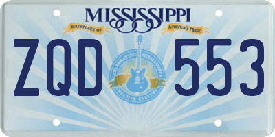 MS license plate ZQD553