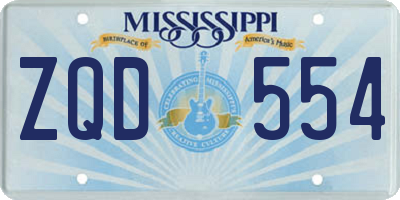 MS license plate ZQD554