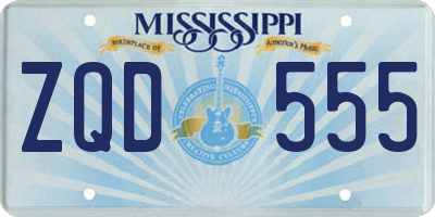 MS license plate ZQD555