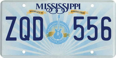 MS license plate ZQD556