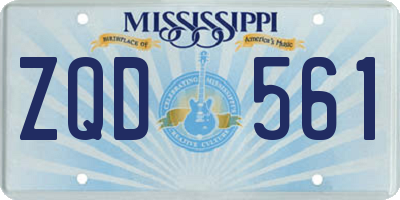 MS license plate ZQD561