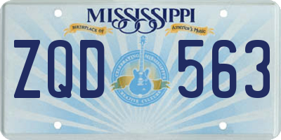 MS license plate ZQD563