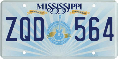 MS license plate ZQD564