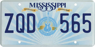 MS license plate ZQD565