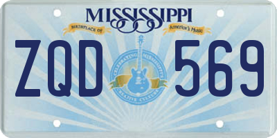 MS license plate ZQD569