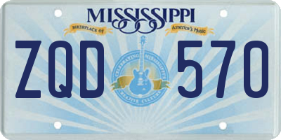 MS license plate ZQD570