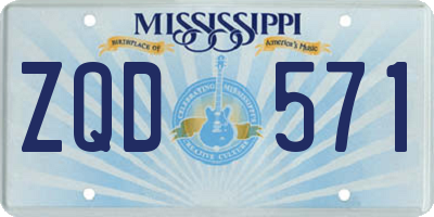 MS license plate ZQD571