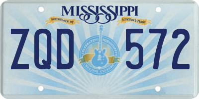 MS license plate ZQD572