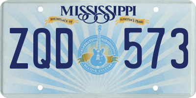 MS license plate ZQD573