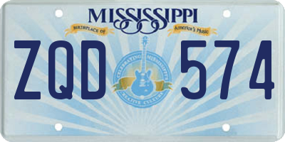 MS license plate ZQD574
