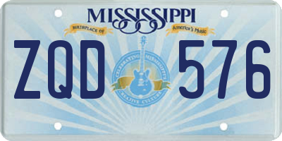 MS license plate ZQD576