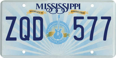 MS license plate ZQD577