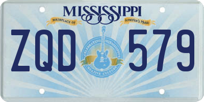 MS license plate ZQD579