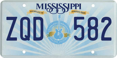 MS license plate ZQD582