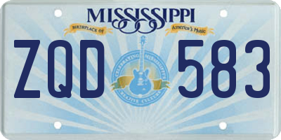 MS license plate ZQD583