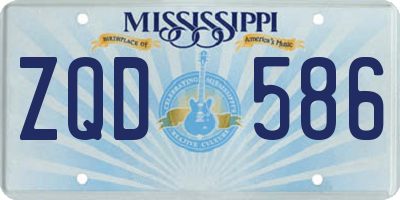 MS license plate ZQD586