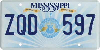MS license plate ZQD597