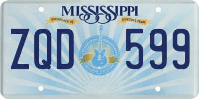 MS license plate ZQD599