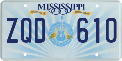 MS license plate ZQD610