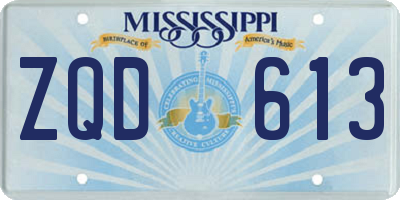 MS license plate ZQD613