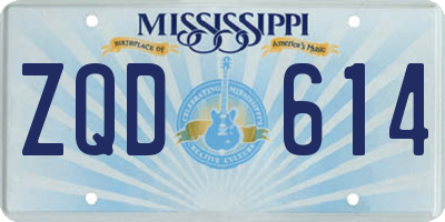 MS license plate ZQD614