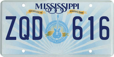 MS license plate ZQD616