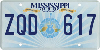 MS license plate ZQD617