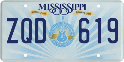 MS license plate ZQD619
