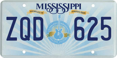 MS license plate ZQD625