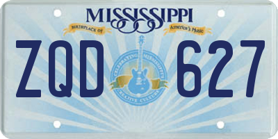 MS license plate ZQD627