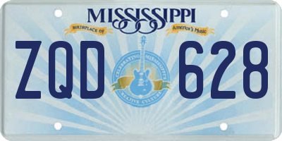 MS license plate ZQD628