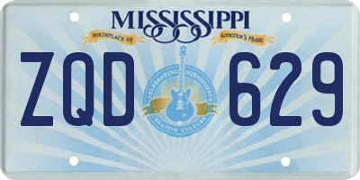 MS license plate ZQD629