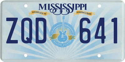 MS license plate ZQD641